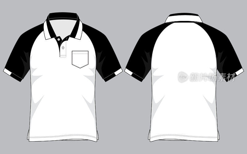 Polo Shirt Design Vector (White / Black Color)